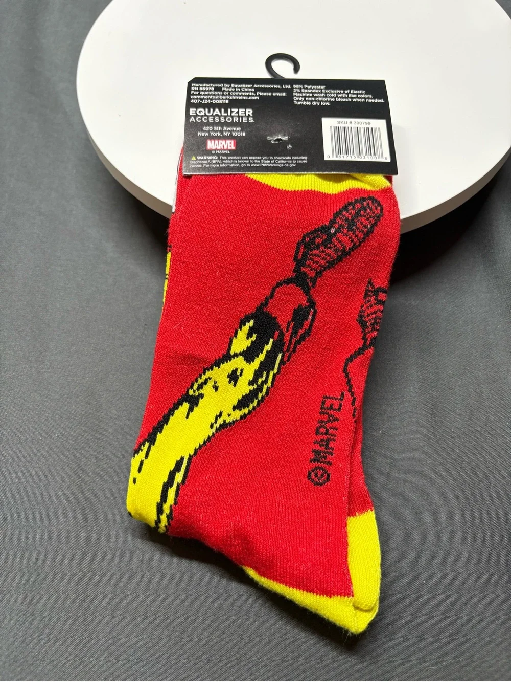 Marvel Iron Man Red and Yellow Crew Socks